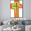 Plakat: Artystyczna abstrakcyjna akwarela styl kolorowy nowoczesny krzyż