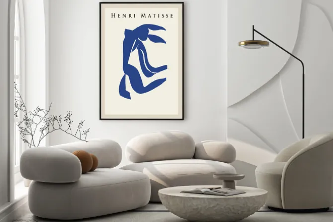 Plakat: Artystyczna abstrakcja kształty i harmonia w stylu matisse