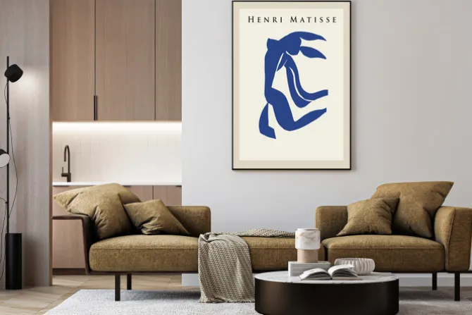 Plakat: Artystyczna abstrakcja kształty i harmonia w stylu matisse