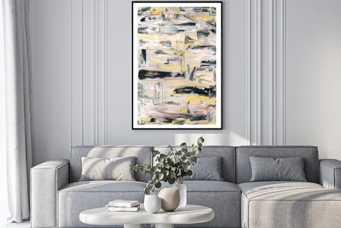 Plakat: Artystyczna kompozycja malowana farbami akrylowymi