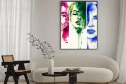 Plakat: Artystyczny portret kobiety malowany akwarelą