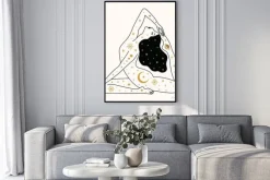 Plakat: Artystyczny rysunek kobiety ćwiczącej jogę