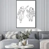Plakat: Astronauci w stylu line art