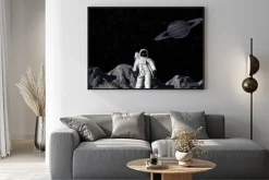 Plakat: Astronauta na powierzchni księżyca