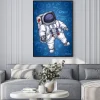 Plakat: Astronauta w przestrzeni kosmicznej. na tle obiektów kosmicznych.