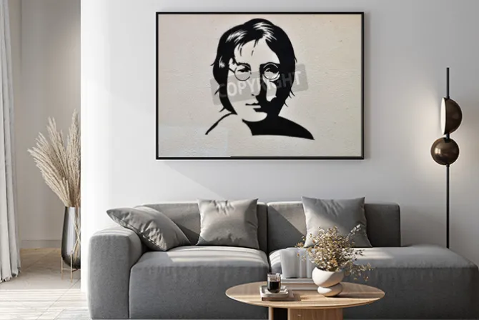 Plakat: Athens, greece - august 30, 2014: john lennon portrait stencil