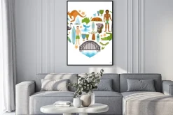 Plakat: Australia kształt serca