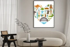 Plakat: Australia kształt serca