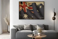 Plakat: Australian flag old paper