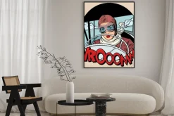 Plakat: Aviator retro kobieta w samolocie