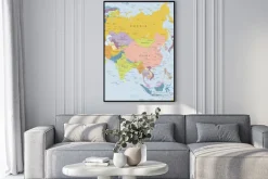 Plakat: Azja-bardzo szczegółowe map.layers używane.