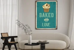 Plakat: Babeczka z napisem w stylu plakatu reklamowego vintage