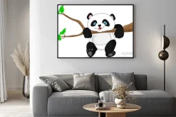 Plakat: Bajkowa panda na gałęzi