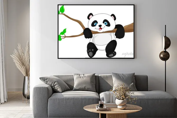 Plakat: Bajkowa panda na gałęzi