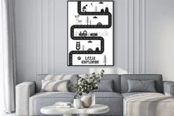 Plakat: Bajkowy wzór z drogą dla dzieci