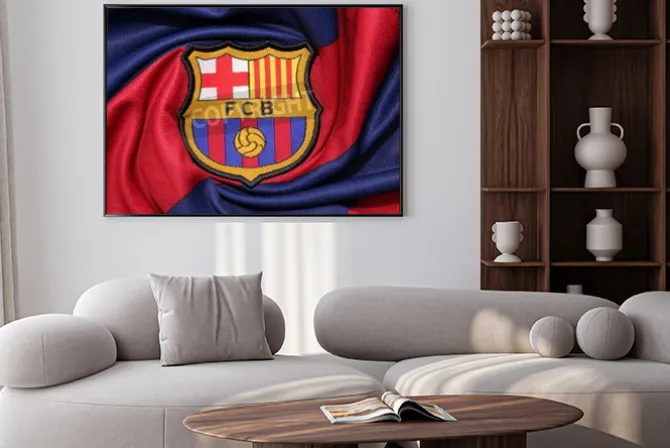 Plakat: Bangkok, tajlandia 30 sierpnia 2015: logo barcelona football