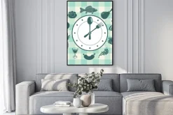 Plakat: Banner z zegarem i dań różnych