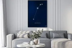 Plakat: Baran konstelacja w nocnym niebie