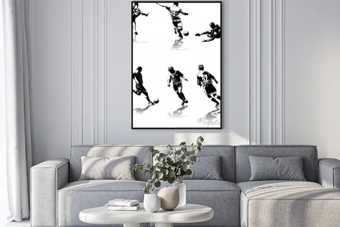 Plakat: Bardzo szczegółowe ilustracji wektorowych piłkarzy