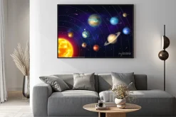 Plakat: Barwny układ słoneczny z planetami