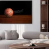 Plakat: Basketball on the wood floor graphic background