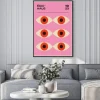Plakat: Bauhaus czerwone oczy na różowym tle abstrakcja