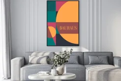 Plakat: Bauhaus kolorowa abstrakcja ilustracja