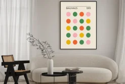 Plakat: Bauhaus minimalistyczny wzór z kolorowymi figurami