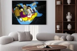 Plakat: Beatles yellow submarine tematem airbrushed na gitarę stratocaster