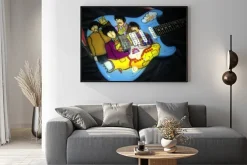 Plakat: Beatles yellow submarine tematem airbrushed na gitarę stratocaster
