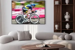 Plakat: Beaurouvre,france, july 27 2012:paning image of the belgian cyclist