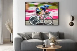 Plakat: Beaurouvre,france, july 27 2012:paning image of the belgian cyclist