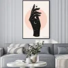 Plakat: Beautiful mystic woman hand silhouette with night starry sky