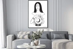Plakat: Beautiful prophetess with third eye reading magic crystal ball