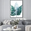 Plakat: Beautiful watercolor tropical leaves painted on white paper,