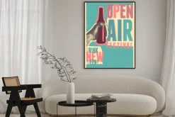 Plakat: Beer open air festival typographical vintage grunge pop-art style
