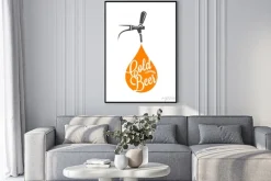 Plakat: Beer tap logo. beer drop on white background