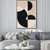 Plakat: Beżowe i czarne kształty abstrakcja inspirowana bauhausem