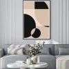 Plakat: Beżowo-czarne formy modernistyczna abstrakcja