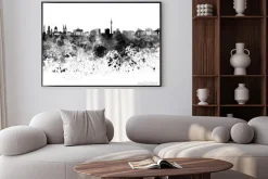 Plakat: Berlin skyline czarno akwarelą