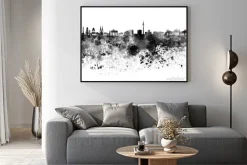 Plakat: Berlin skyline czarno akwarelą