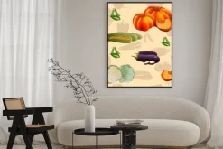 Plakat: Bezszwowe wzór warzywa: kukurydza, dynia