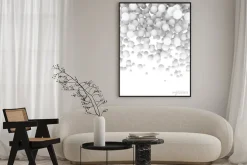 Plakat: Białe kulki tworzące wzór z efektem 3d