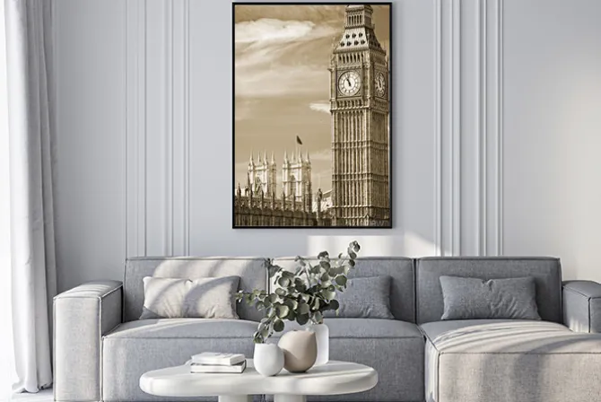 Plakat: Big ben ,house of parliament i westminster bridge