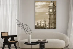 Plakat: Big ben ,house of parliament i westminster bridge
