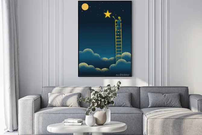 Plakat: Biznesowa pojęcie wektoru ilustracja zasięg out dla gwiazd