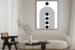 Plakat: Black and white modern poster art for print . abstract wall art.