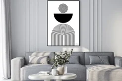 Plakat: Black and white modern poster art for print . abstract wall art.