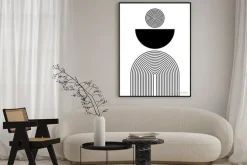 Plakat: Black and white modern poster art for print . abstract wall art.