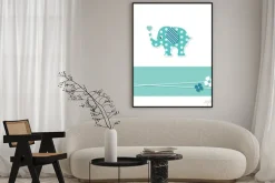 Plakat: Blue baby boy karty z pozdrowieniami słonia